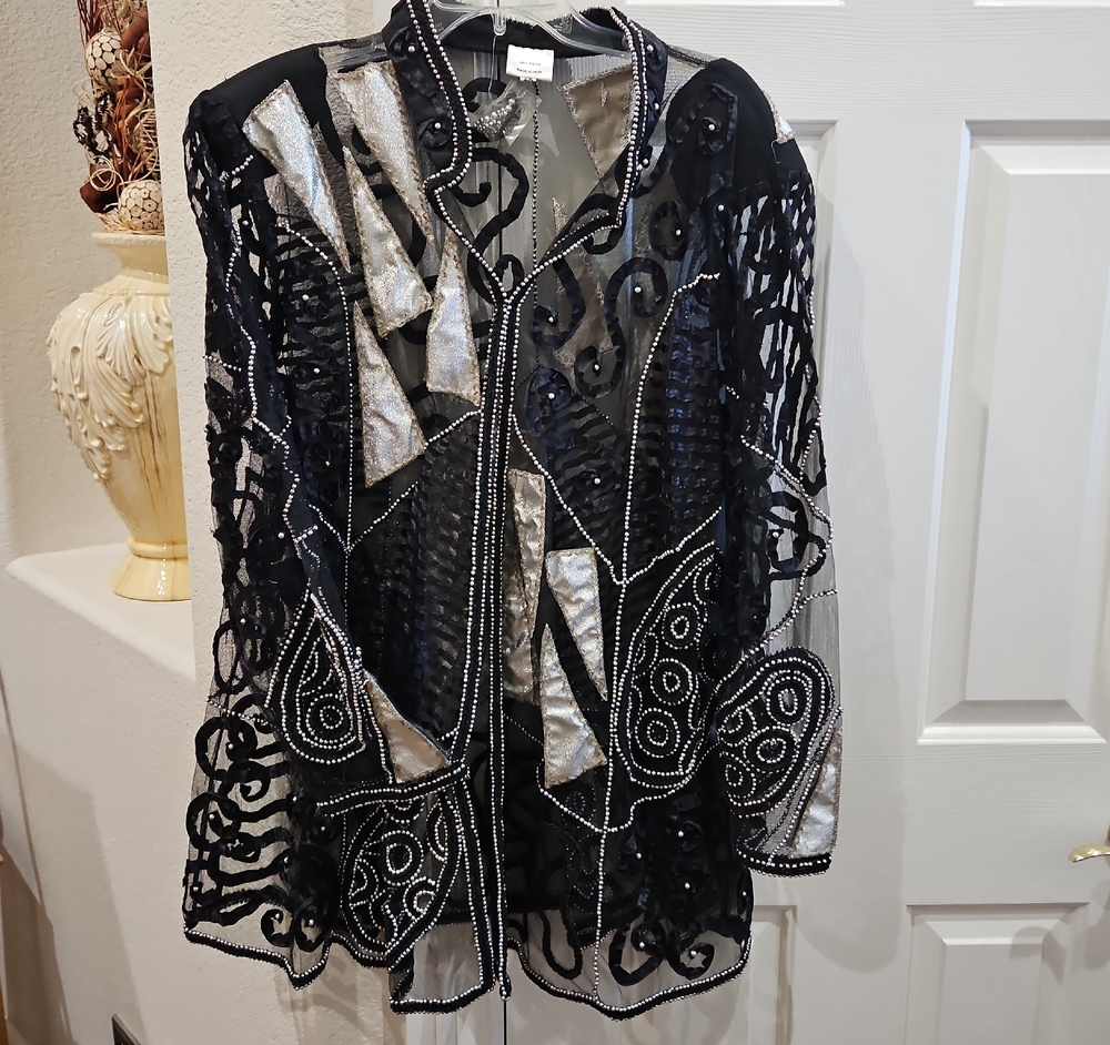 Black and Silver Sheer Jacket